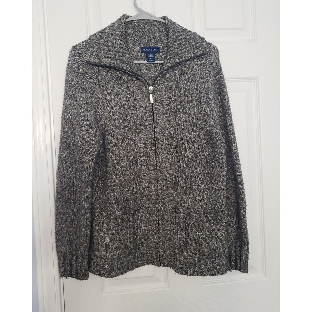 Karen‎ Scott  Womans Zipup Cardigan Sweater Size Small